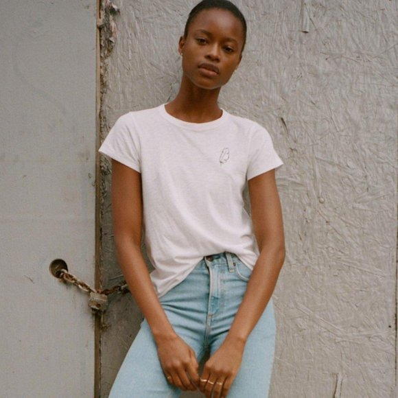 rag & bone Tops - White Rag & Bone Feather Tee